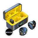 Microfone bluetooth  lapela Estojo de Carregamento + Visor de Bateria