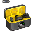 Microfone bluetooth  lapela Estojo de Carregamento + Visor de Bateria