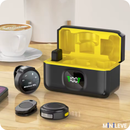 Microfone bluetooth  lapela Estojo de Carregamento + Visor de Bateria