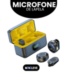 Microfone bluetooth  lapela Estojo de Carregamento + Visor de Bateria